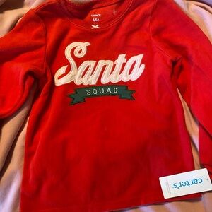 Carter's Festive Red Santa Long Sleeve Tee (girl)